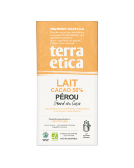 Chocolat lait Pérou 56% bio 100g